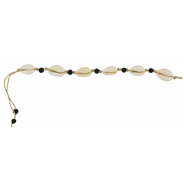 Anklet with Natural Seasheells and Lava pearls 