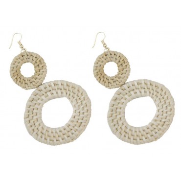 Earrings with wooden...