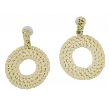 Earrings with wooden...