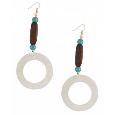 Earrings with wooden...