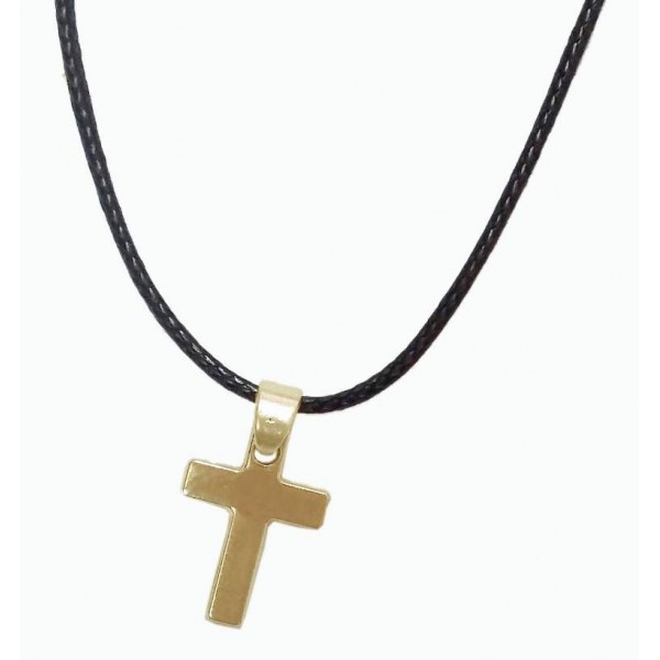 Pendant with cord and metal cross 