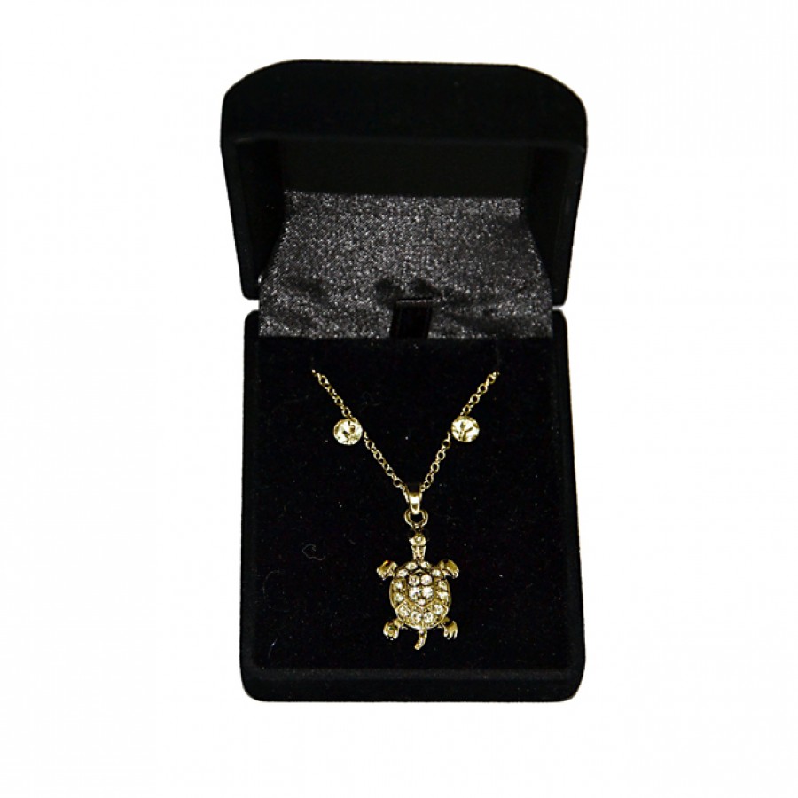 Set of Necklace and Earrings in Velvet Box