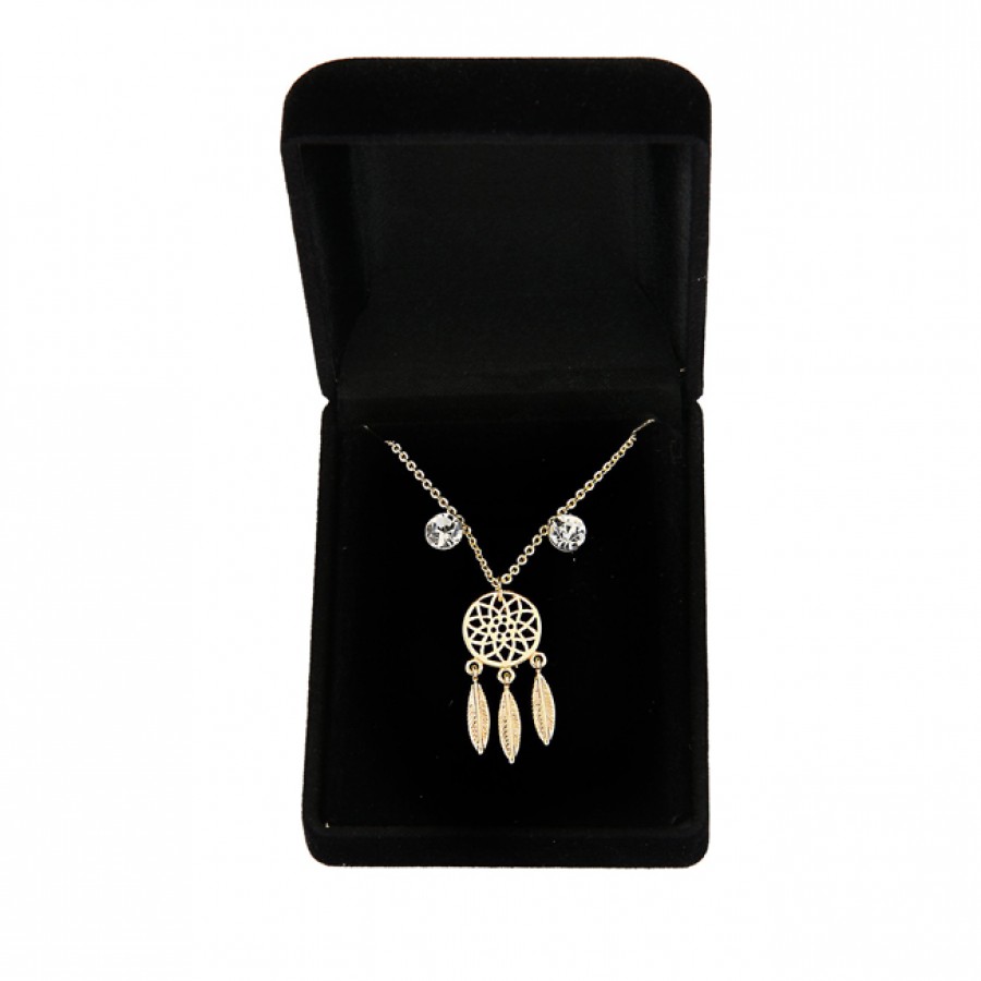 Set of Necklace and Earrings in Velvet Box