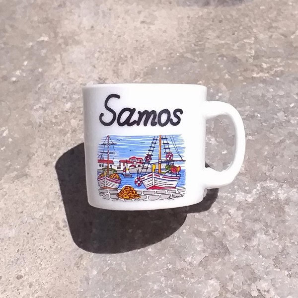 Mini Porcelan Mug  Fridge Magnet Samos