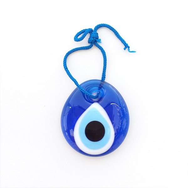 Blue Glass Greek Evil Eye 4 cm